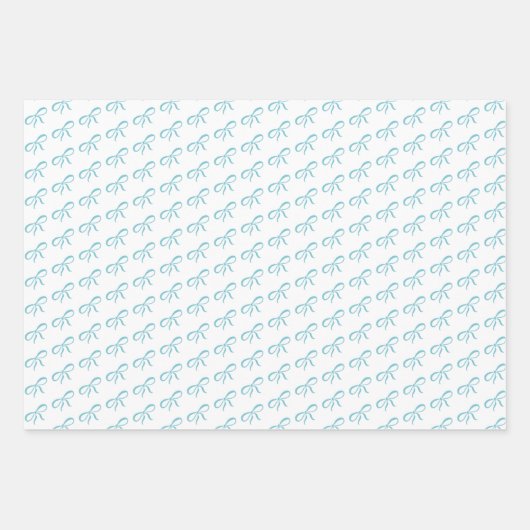 Classic Teddy Bear Blue Bow Baby Dusche Geschenkpapier Set (Vorderseite 2)