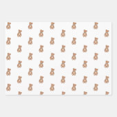 Classic Teddy Bear Blue Bow Baby Dusche Geschenkpapier Set (Vorderseite)