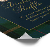 Classic Teddy Bear Dark Green Plaid Cards & Gifts Poster (Ecke)