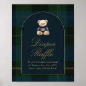 Classic Teddy Bear Dark Green Plaid Cards & Gifts Poster (Vorne)
