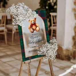 Classic Teddy Bear Preppy Baby Shower Welcome Acrylschild