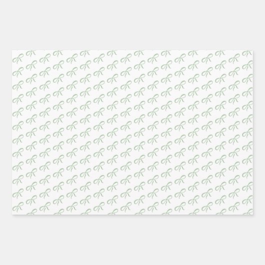 Classic Teddy Bear Sage Green Bow Baby Dusche Geschenkpapier Set (Vorderseite 2)