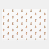 Classic Teddy Bear Sage Green Bow Baby Dusche Geschenkpapier Set (Vorderseite)