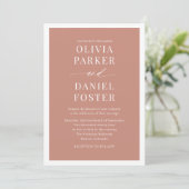 Classic Terracotta Boho QR Code Foto Wedding Einladung (Stehend Vorderseite)