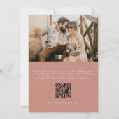 Classic Terracotta Boho QR Code Foto Wedding Einladung (Rückseite)