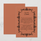 Classic Terracotta Clay Ornately Framed Wedding Begleitkarte (Vorne/Hinten)