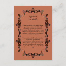 Classic Terracotta Clay Ornately Framed Wedding Begleitkarte