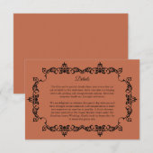 Classic Terracotta Clay Ornately Framed Wedding Begleitkarte (Vorne/Hinten)