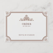 Classic Terracotta & Ecru Wedding Timeline Begleitkarte (Vorderseite)