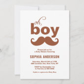 Classic Terracotta It's a Boy Mustache Baby Shower Einladung (Vorderseite)