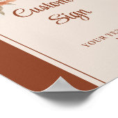 Classic Terracotta Pampas Sage Boho Arch Wedding Poster (Ecke)