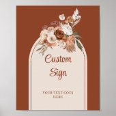 Classic Terracotta Pampas Sage Boho Arch Wedding Poster (Vorne)