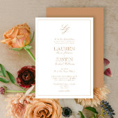 Classic Terracotta Script Monogram Wedding Einladung