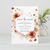 Classic Terracotta Wedding Save The Date (Stehend Vorderseite)