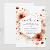 Classic Terracotta Wedding Save The Date (Vorne/Hinten)