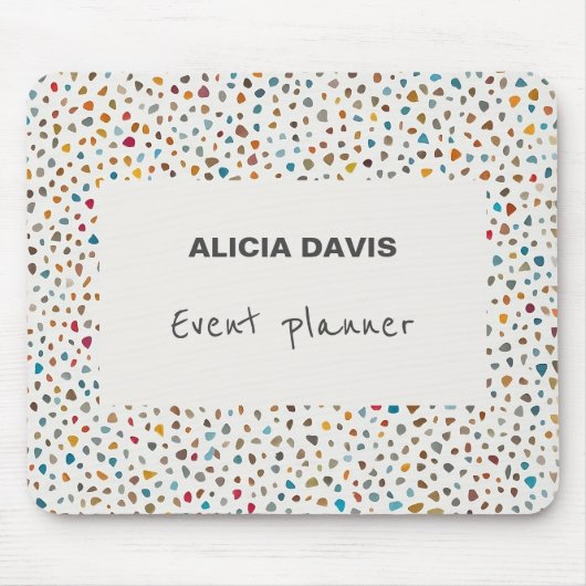 Classic Terrazzo Multicolor Punkte Mousepad (Vorne)