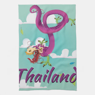 Classic Thailand Dragon Vintage Travel Poster Handtuch