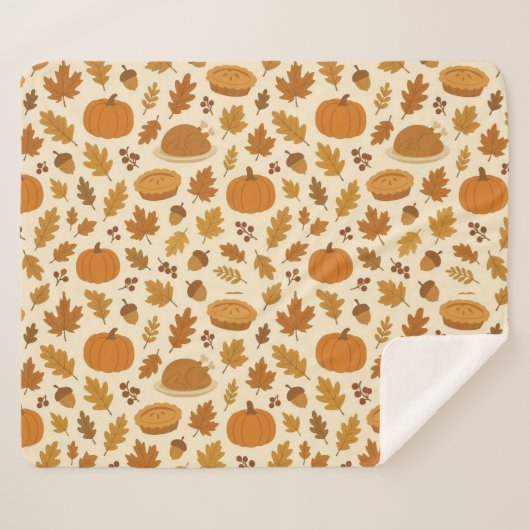 Classic Thanksgiving patterned  Sherpadecke (Vorderseite (Horizontal))
