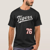 Classic Tigers Baseball 76 (schwarz) T-Shirt (Vorderseite)