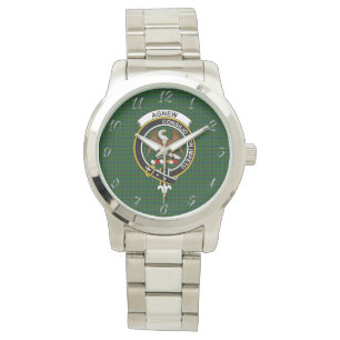 Classic Timeless Clan Agnew Junting Tartan Kariert Armbanduhr