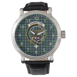Classic Timeless Clan Bannatyne Tartan Abzeichen K Armbanduhr