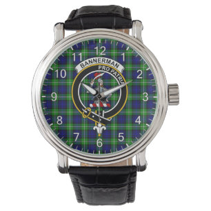 Classic Timeless Clan Bannerman Tartan Abzeichen K Armbanduhr