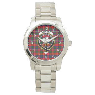 Classic Timeless Clan Belshes Tartan Abzeichen Kar Armbanduhr