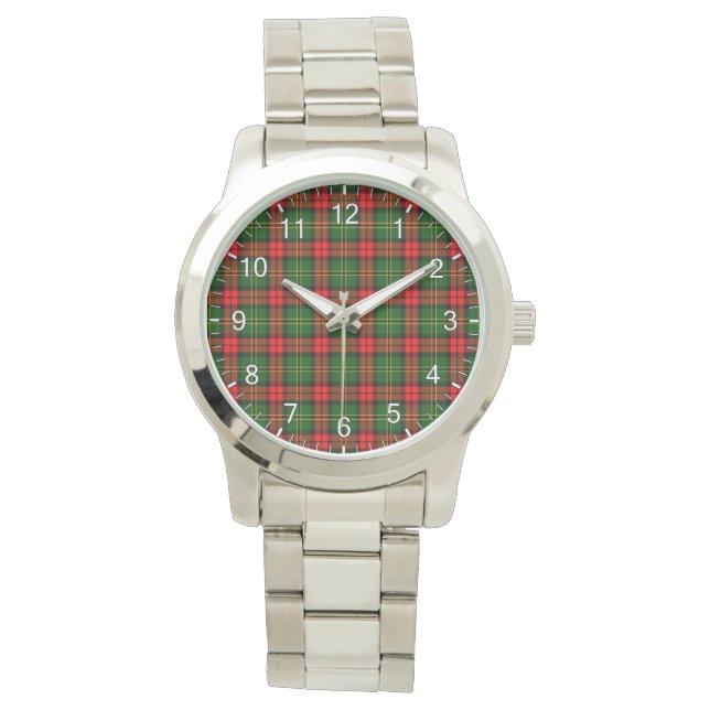 Classic Timeless Clan Blackstock Tartan Kariertes  Armbanduhr (Vorderseite)