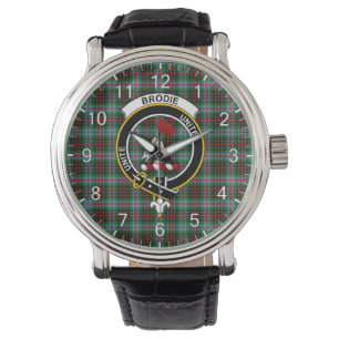 Classic Timeless Clan Brodie Tartan Abzeichen Kari Armbanduhr