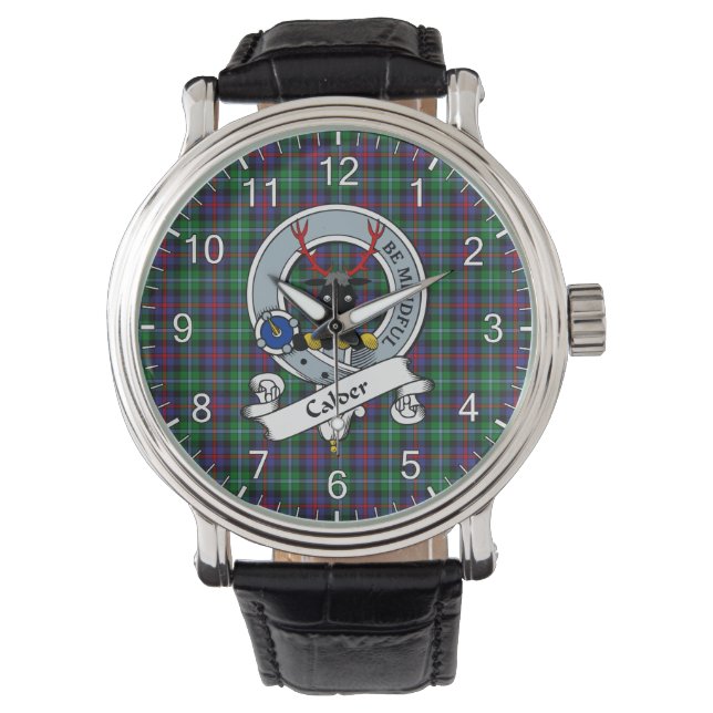 Classic Timeless Clan Calder Abzeichen Tartan Watc Armbanduhr (Vorderseite)