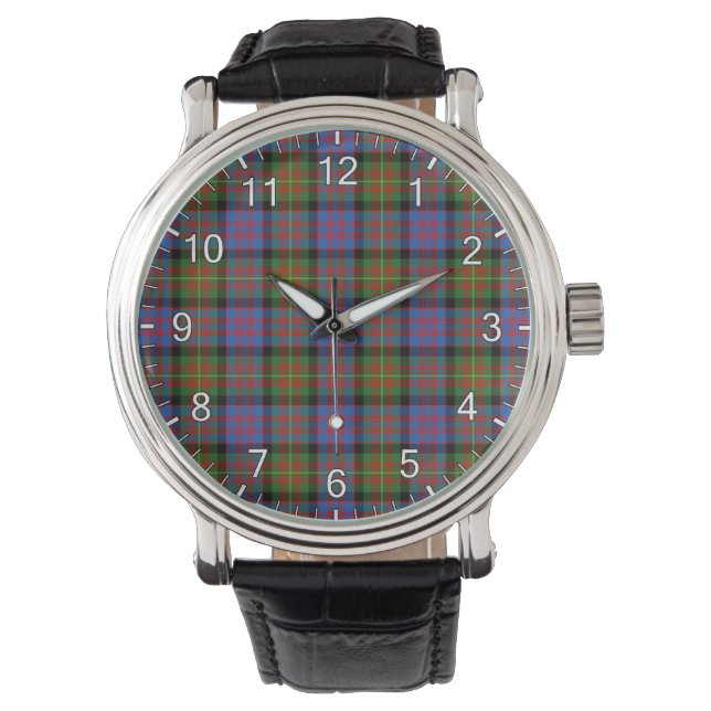 Classic Timeless Clan Carnegie Ancient Tartan Plai Armbanduhr (Vorderseite)