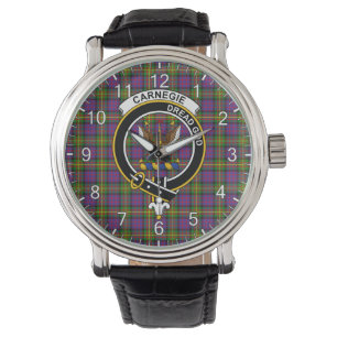Classic Timeless Clan Carnegie Tartan Abzeichen Ka Armbanduhr