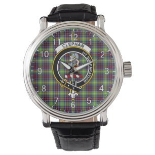 Classic Timeless Clan Clephane Tartan Abzeichen Ka Armbanduhr