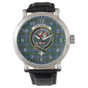 Classic Timeless Clan Cockburn Alter Tartan Badg Armbanduhr