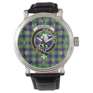Classic Timeless Clan Colville Tartan Abzeichen Ka Armbanduhr