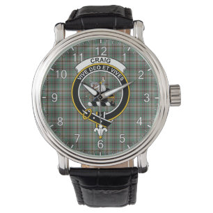 Classic Timeless Clan Craig Tartan Abzeichen Karie Armbanduhr