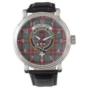 Classic Timeless Clan Crawford Abzeichen Tartan Wa Armbanduhr