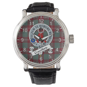 Classic Timeless Clan Crawford Abzeichen Tartan Wa Armbanduhr