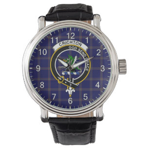 Classic Timeless Clan Crichton Tartan Abzeichen Ka Armbanduhr