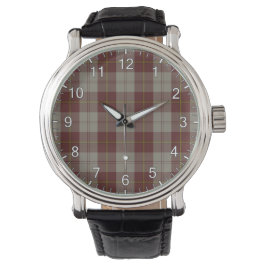 Classic Timeless Clan Cunningham Burgundy Tartan P Armbanduhr