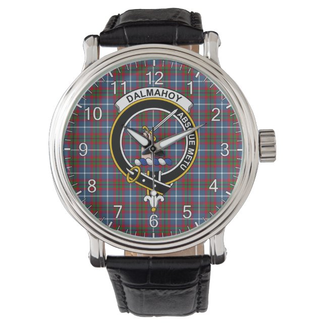 Classic Timeless Clan Dalmahoy Tartan Abzeichen Ka Armbanduhr (Vorderseite)