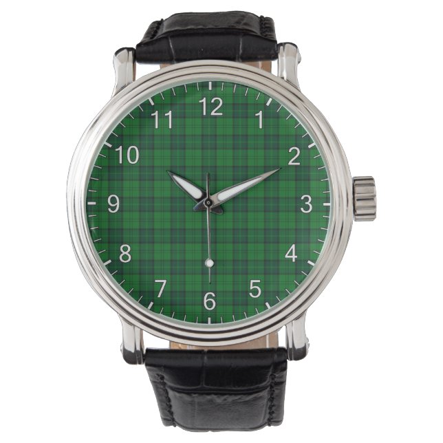 Classic Timeless Clan Dunbar Jagd Tartan Kariert Armbanduhr (Vorderseite)