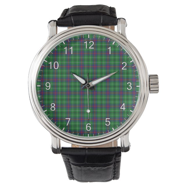 Classic Timeless Clan Duncan Tartan Kariertes Gesc Armbanduhr (Vorderseite)