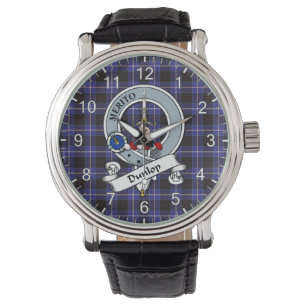 Classic Timeless Clan Dunlop Abzeichen Tartan Watc Armbanduhr