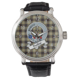 Classic Timeless Clan Dunlop Jagd Abzeichen Tartan Armbanduhr