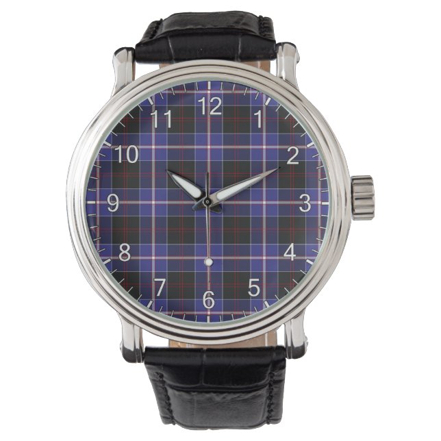Classic Timeless Clan Dunlop Modern Tartan Kariert Armbanduhr (Vorderseite)