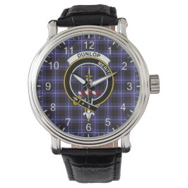 Classic Timeless Clan Dunlop Tartan Abzeichen Kari Armbanduhr