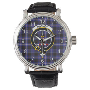 Classic Timeless Clan Dunlop Tartan Abzeichen Kari Armbanduhr