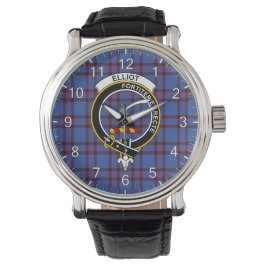 Classic Timeless Clan Elliot Tartan Abzeichen Kari Armbanduhr