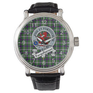 Classic Timeless Clan Farquharson Abzeichen Tartan Armbanduhr